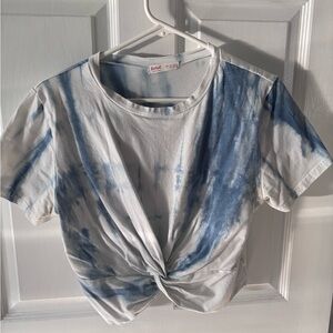 Blue & white tye dye crop top